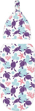 Sanghing Sets Sea Turtle Ocean Coastal Newborn Swaddle Blankets Baby Stuff Soft Swaddling Blanket with Beanie Gifts