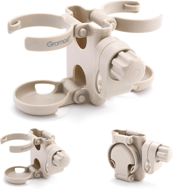 Gromast 3 in 1 Foldable Stroller Cup Holder with Phone Holder, 360