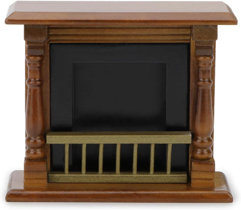 1/12 Dollhou Fireplace Scale Miniature Wooden Furniture European Style Fireplace with Surround Mini House Christmas