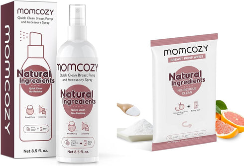 Momcozy Portable Breast Pump Cleaning Spray and Breast Pump Wipes 30 pcs