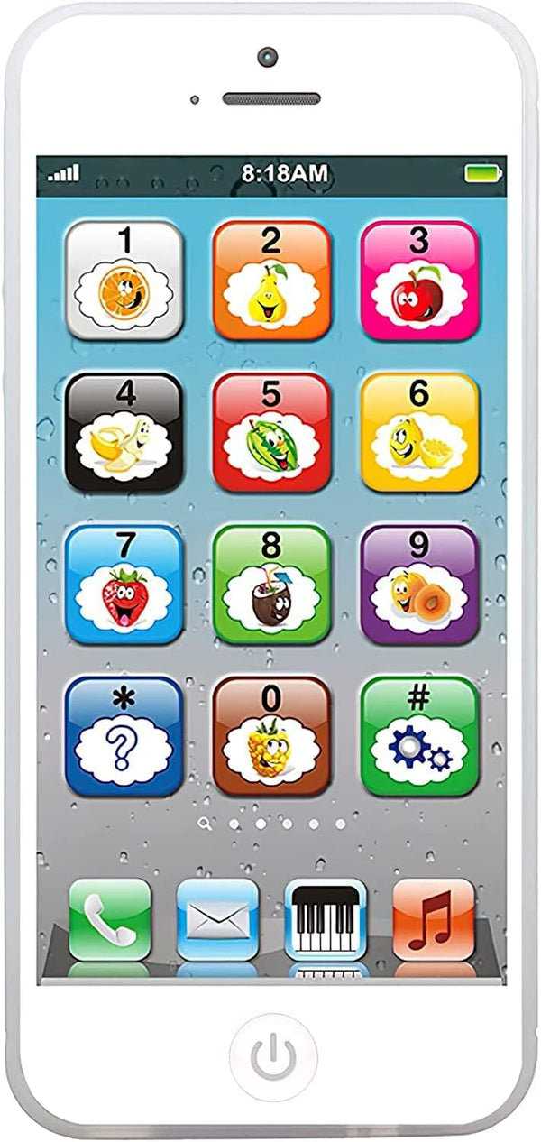 Toy Learning Play Cell Phone, Interactive Toy with 8 Functions and Dazzling Lights for Toddler Kids