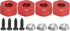 VGEBY 4pcs Wheel Hub Hex Adapter, 5mm to 12mm Hex Combiner for D12 1/10 RC Trucks (Red) Car Model Accessory