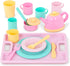 Set 3+ Years(34 Battat Play Circle Dish Plates, Cups, and Tea Party Toys Kitchen Toys for Toddlers Pretend Play Pieces)