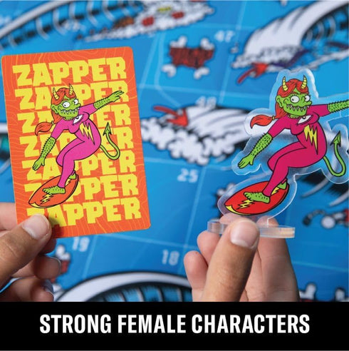 Tubular Chutes and Ladders Board Game, 80/90's Surf and Skate Inspired Designs for Kids and Family