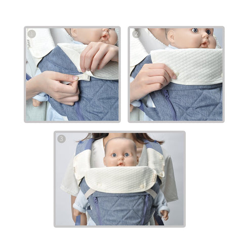 Bebamour Drool and Teething Reversible Cotton Pad - Baby Carrier White Drool Bib for Boys & Girls