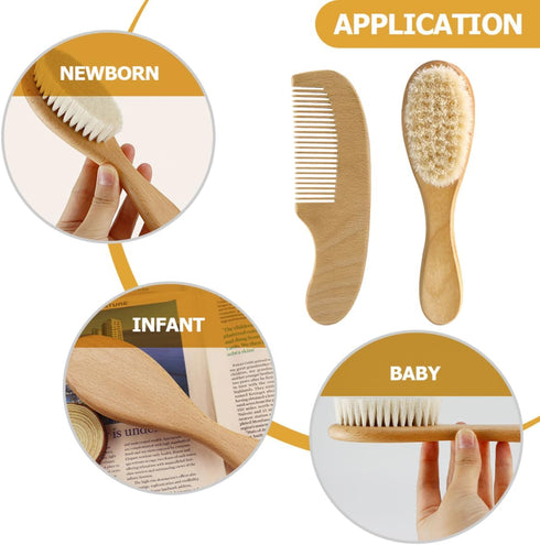 Set 2pc Set MERRYHAPY Brush Hair Brush Comb for Newborn Toddler Hair Care Supplies