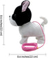 3+ YH YUHUNG Walking French Bulldog Toy with Leash, Black & White Frenchie Puppy Robot, Electronic Barking & Wagging