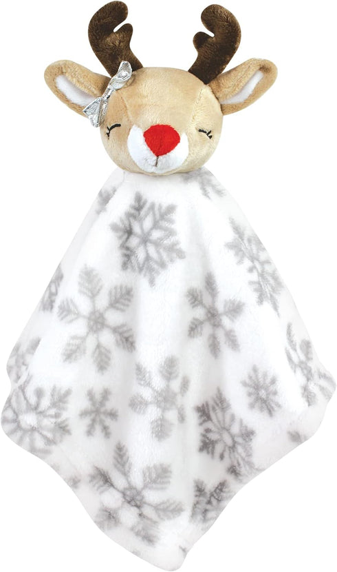 Set Hudson Baby Unisex Plush Security Blanket - Girl Rudolph, One Size