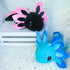 14" Axolotl Plush Toy, Salamander Stuffed Animal, Gifts for Boys Girls Birthday Christmas (Blue+Black)
