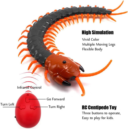 Tipmant Large Size Simulation RC Centipede Scolopendra Remote Control Vehicle - Electric Prank Toy for Kids