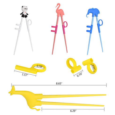 Training Chopsticks, Cute Animal Shape Learning Chopsticks for Kids, 4 Pack for Right or Left Handed