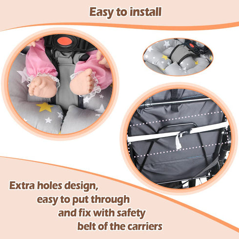 KAKIBLIN Infant Car Seat Insert, Newborn Stroller Liner, Baby Car Seat Head Support Cushion