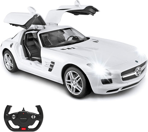 RASTAR Benz Remote Control Car 1:14 RC Mercedes Benz SLS AMG Model Toy for Kids, Open Doors by Manual - White 2.4GHz
