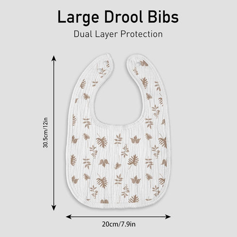 10 Pack (10, Muslin Baby Drool Bibs for Unisex Boys Girls, Soft Cotton Baby Bib for Teething Drooling, Essentials