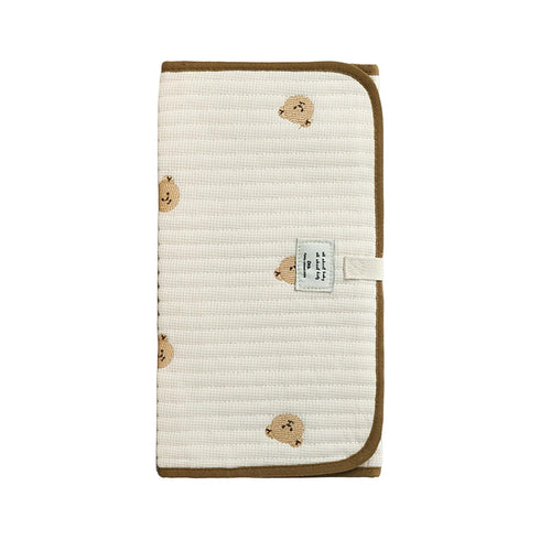 GKOXUQ Portable Baby Changing Pad Foldable & Water Proofing Mat Built-in Mesh Pocket for Newborns and Parents During