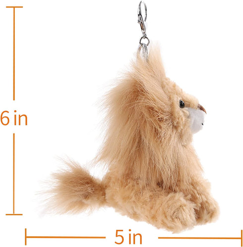 Apricot Lamb Plush Yellow Lion Stuffed Animal - Cute Keychain for Kids Bag, Purse, Backpack, Handbag (6 Inches)