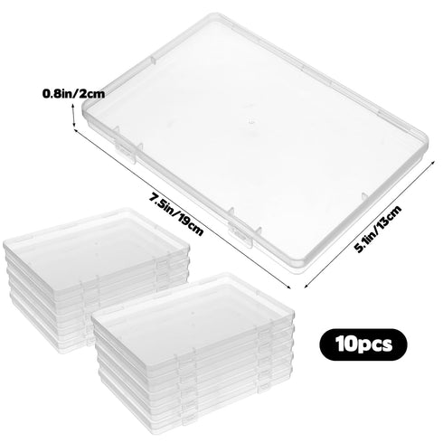 Hlimior 10-Pack 7.4"x5.1" Clear Flat Breast Milk Freezer Storage Organizer - Reusable Flattening Tray, Large Capacity
