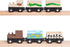 Orbrium 4 Assorted Unpainted Train Cars for Wooden Railway, Compatible with Thomas, Chuggington