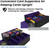 Venssu Card Storage Box for Trading Cards, 3000+ MTG Deck Box with 24 Colorful Divider Tabs (Black and Purple)