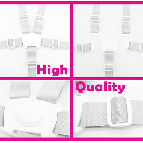 Adjustable 5 Point Harness Seat Belt Safety Strap for High Chair, Baby Safe Harness for Stroller, Pushchair, Pram