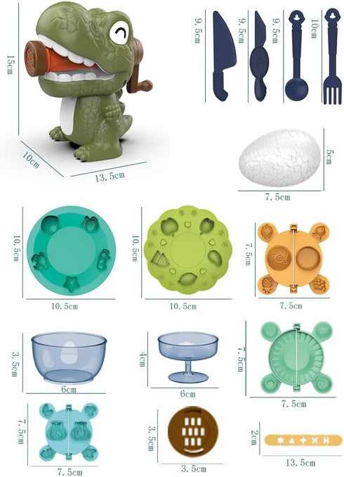 Sets 2-4, 3 4 5 6 7 8 Dough Play for Kids Dinosaur Noodle Maker Toy, Toddler Play Clay Kit with Dinosaur Modle Eggs
