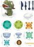 Sets 2-4, 3 4 5 6 7 8 Dough Play for Kids Dinosaur Noodle Maker Toy, Toddler Play Clay Kit with Dinosaur Modle Eggs