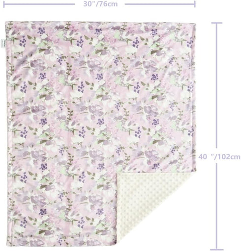 30x40 Inches CREVENT Baby Girls Blanket for Crib Stroller Cot Cradle Car, Supper Soft and Pretty - Lavender Grapes