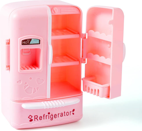 kimo Dollhouse Mini Refrigerator Furniture, Essential Kitchen Accessory for Dollhouse, Compatible with Mini