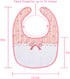 Littleforbig Cotton Waterproof Babydoll Printed Floral Adult Bib 2-Pack - Pink and Blue with Adjustable Velcro Closure