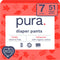 Pura Size 7 Diaper Pants, 3 x 17 Diapers, 51 Total (37+lbs), Pull Up Disposable Baby Diapers for Sensitive Skin