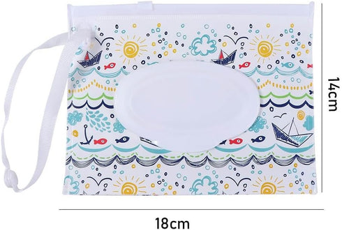 Generic Container(2) Wet Wipes Bag Cartoon Lightweight Wipes Case Portable Reusable Travel Eco-Friendly Wipes