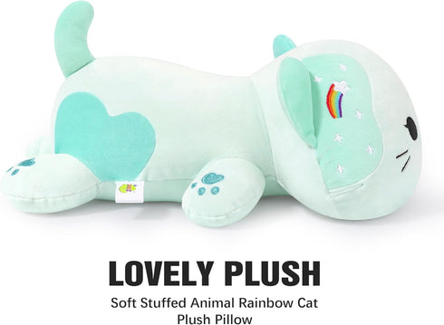 9") Onsoyours Original Rainbow Cat Plush Kitty Plushies Toy Blue Cat Kitten Stuffed Animal Soft Pillow Kawaii Plushie