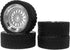 4PCS 65mm RC Rally Car Rubber Tires and Plastic Plating Wheel Rims Set for 1/10 RC On-Road Drift Racing Car