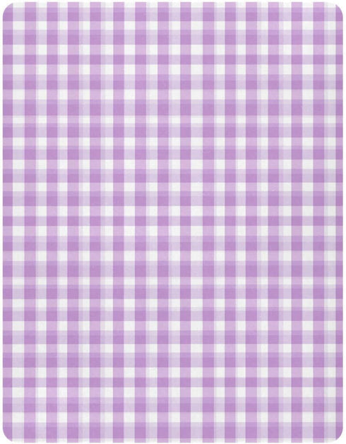 Vdsrup 52 28 9In Crib Sheets for Boys Girl Cute Light Purple Gingham Breathable Mini Crib Mattress Sheets Fitted