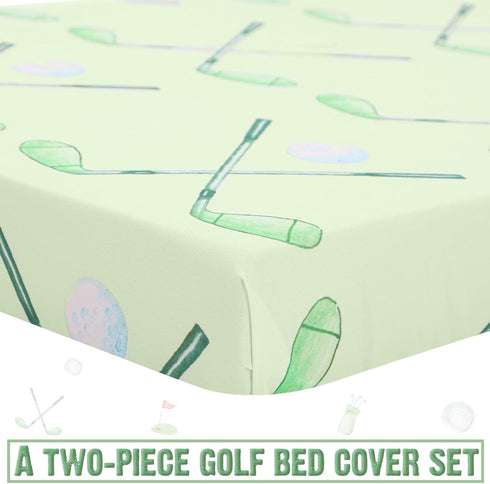 2 Pack 52'' 28'' Set CroBlissful Golf Baby Crib Fitted Sheet x Stretchy Neutral Fitted Crib Mattress Sheet Baby Bedding