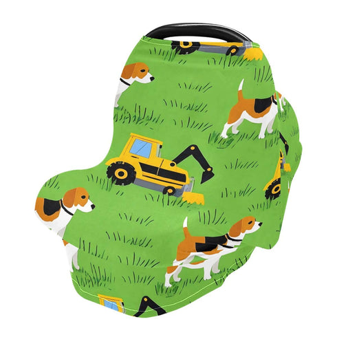 Baby Car Seat Canopy Covers Nursing Cover Stretchy Boys Girls Dog Truck