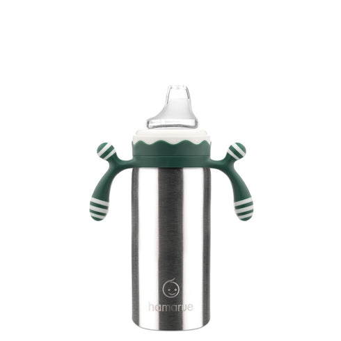 3-in-1 6 oz) Deluxe Stainless Steel Sippy Cup for Babies and Toddlers | Non-Toxic Plastic Free Liquid Transfer | Straw
