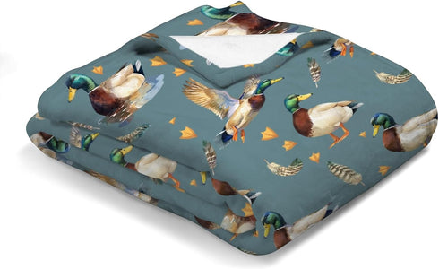Vintage Duck Hunting Baby Blanket - Soft Swaddle Blanket for Boy Girl, Mallard Ducks Flannel Receiving Blanket