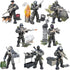 8 PCS Multiple Movable Joints SWAT Police Figure, Special Forces Mini Military Action Figure with Weapons and Accessories Building Blocks Set,Best Gift for Boys