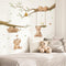 Runtoo Bear Wall Stickers Woodland Animal Tree Branch Wall Decals for Kids