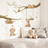 Runtoo Bear Wall Stickers Woodland Animal Tree Branch Wall Decals for Kids