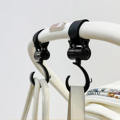 XEGZLH 360 Degree Rotating Strollers Accessory Hanger Clip Hook Designing Easy Installation Without Tool Required