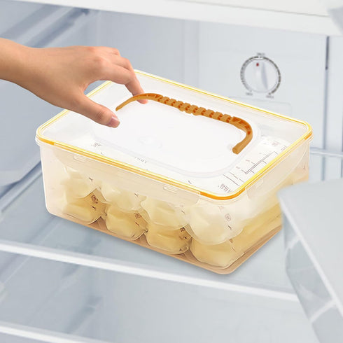 Set 2PCS SOLUSTRE Breastmilk Storage Container Freezer Organizer for Breastmilk Bags Leak-Resistant for Fridge