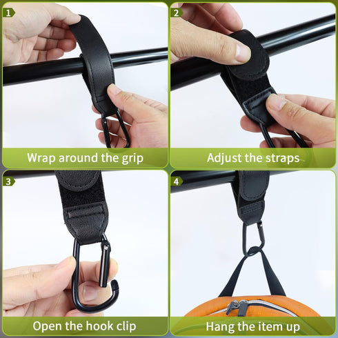 Taefuwr 4 Mummy PCS Stroller Hook, Baby Stroller Hooks, Universal Stroller Clips and Hooks, Adjustable Stroller