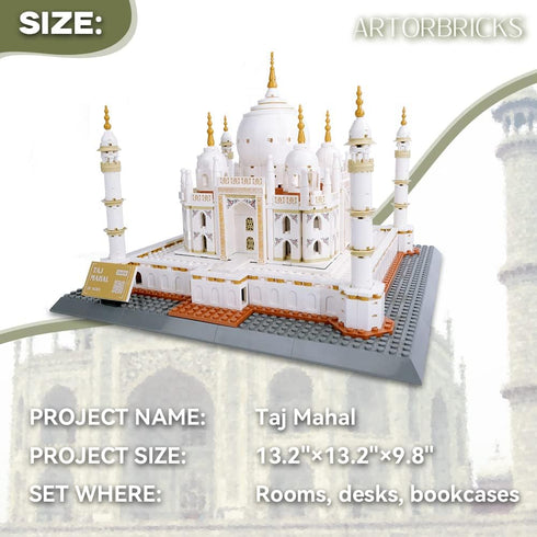 ArtorBricks Taj Mahal Architectural Building Set - Large Model Kit (1503 Pieces) and Gift for Adults
