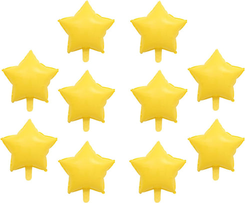 ZHENGYE 10 Pcs Yellow Star-Shaped Foil Balloons, 18 Inch Happy Birthday Party Decoration