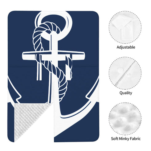 Hcpwzrf Navy Blue Nautical Anchor Baby Car Seat Cover & Nursing Cover - Breathable Stretch Multi-Use Cover