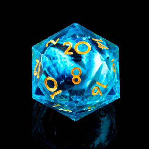 YEMEKO D20 22MM 20 Beholder'S Eye Dice Dragon Eye DND Single with Resin Sharp Edge Sided D&D Handmade Polyhedral