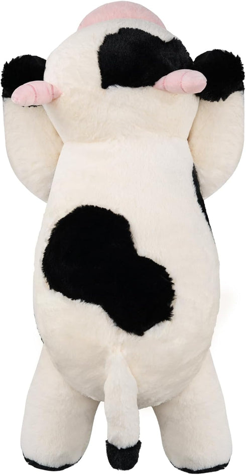 Crillop 25.6 inches, 5 lbs, Weighted Plush Cow Stuffed Animal, Soft Plushie for Kids and Adults (Cow Large)