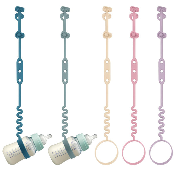 Baby Bottle and Sippy Cup Straps - Adjustable Straps Attach with Strollers,